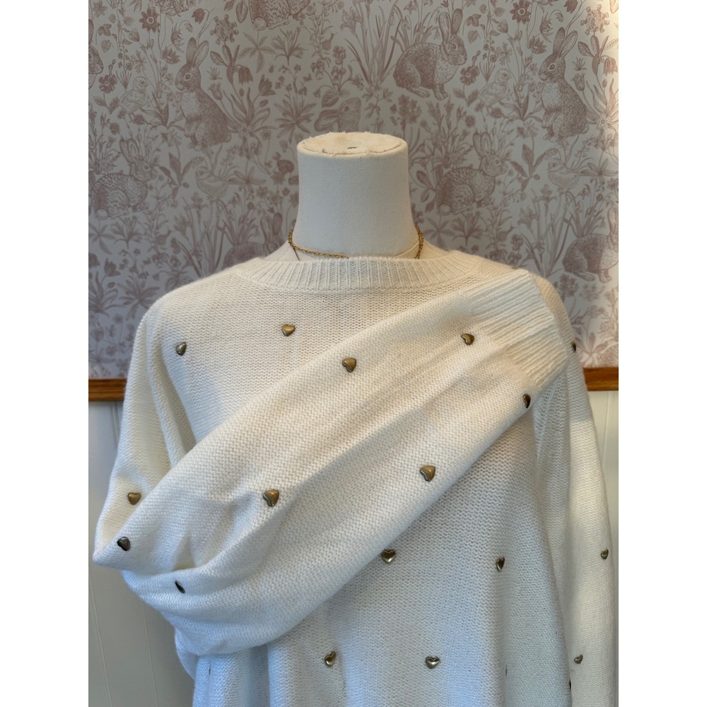 Lucky Brand Oversized Heart Stud Sweater – Size 3X - Picture 5 of 9